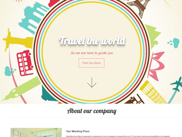 Travel全球旅行地標模板_wordpress主題插圖