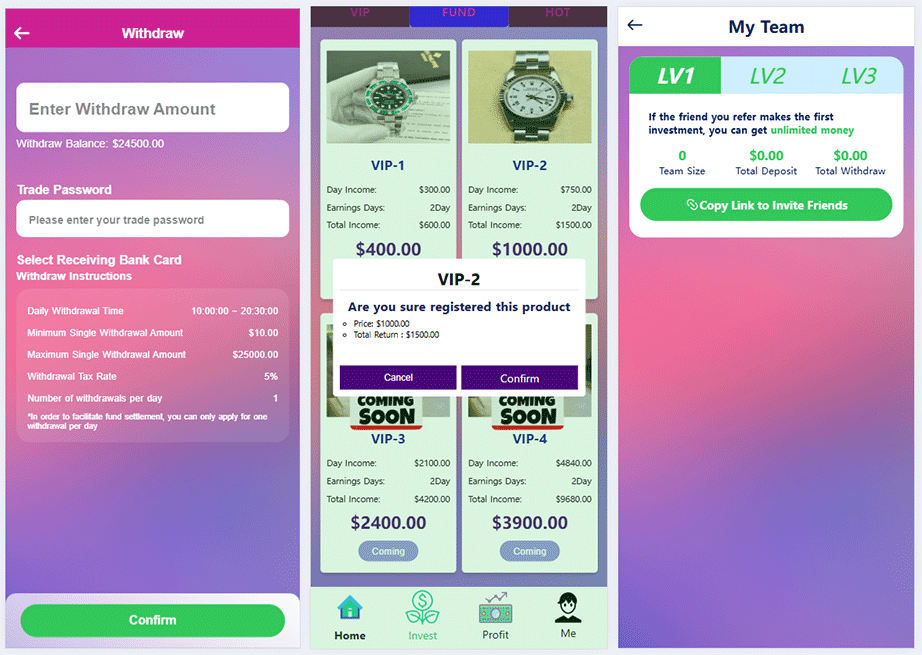 PHP海外投資理財系統源碼/英文理財程序/奢侈品手錶商城產品理財插圖3