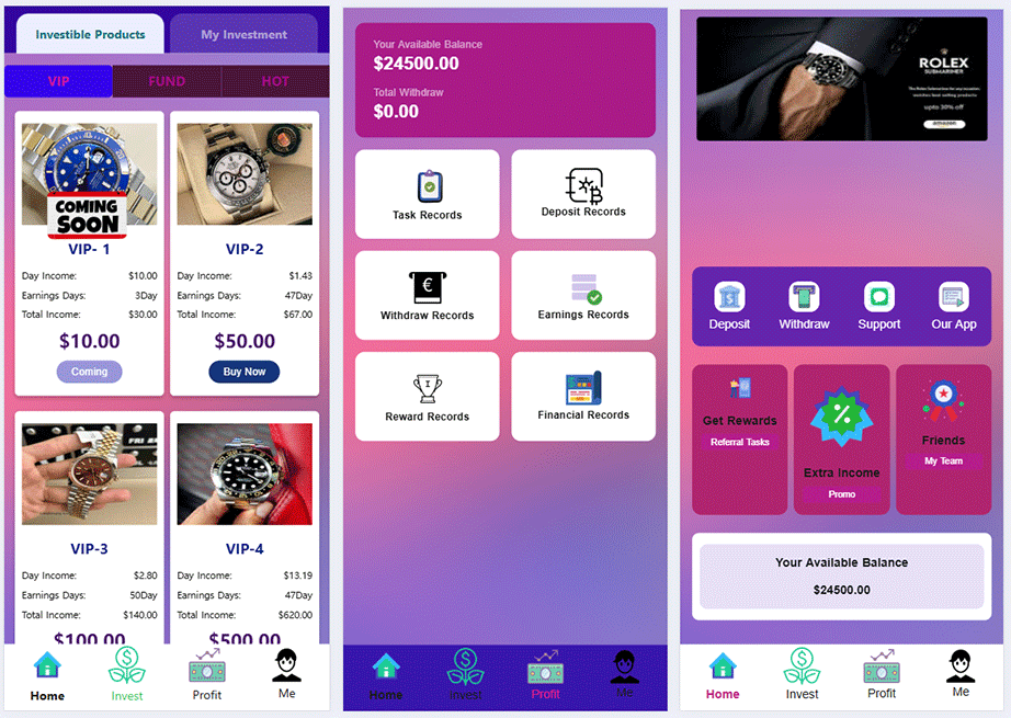 PHP海外投資理財系統源碼/英文理財程序/奢侈品手錶商城產品理財插圖1